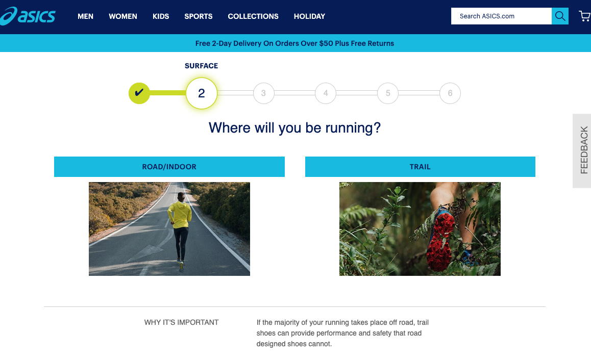 Asics shop running quiz